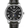 Longines Longines Master Collection L2.919.4.51.7  L29194517 механические мужские часы черный циферблат, браслет кожаный — вид спереди